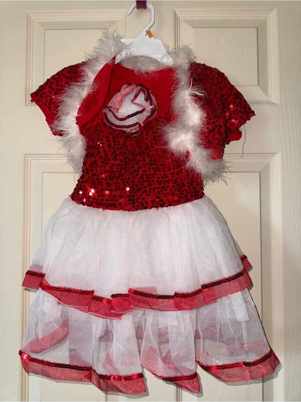 Red Sequin Tulle Girls' Dance Costume Dress - Brand: